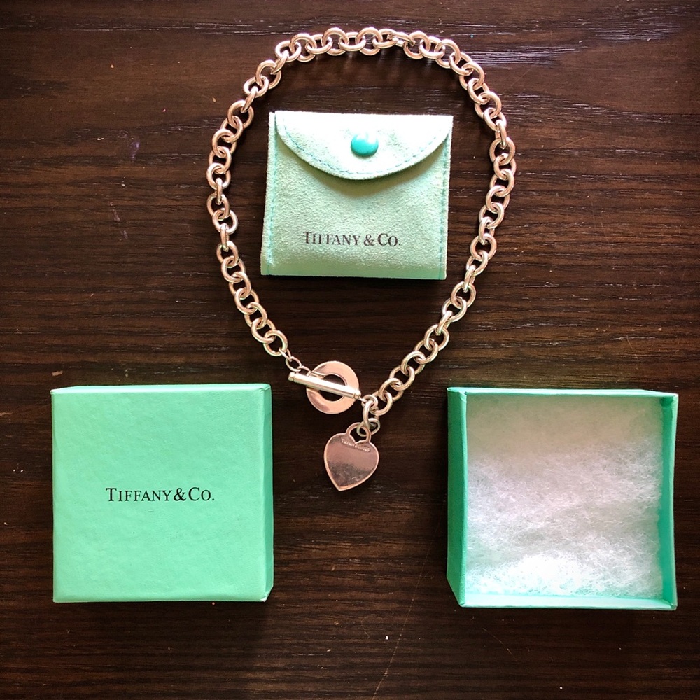 Tiffany & Co. 925 Sterling Silver Heart Toggle Necklace